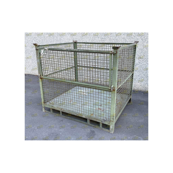 MC054-25 CONTENITORI INDUSTRIALI IN RETE CON SLITTE E SPORTELLO mm1300x1100h1175