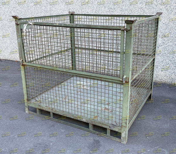 MC054-25 CONTENITORI INDUSTRIALI IN RETE CON SLITTE E SPORTELLO mm1300x1100h1175 - immagine 2