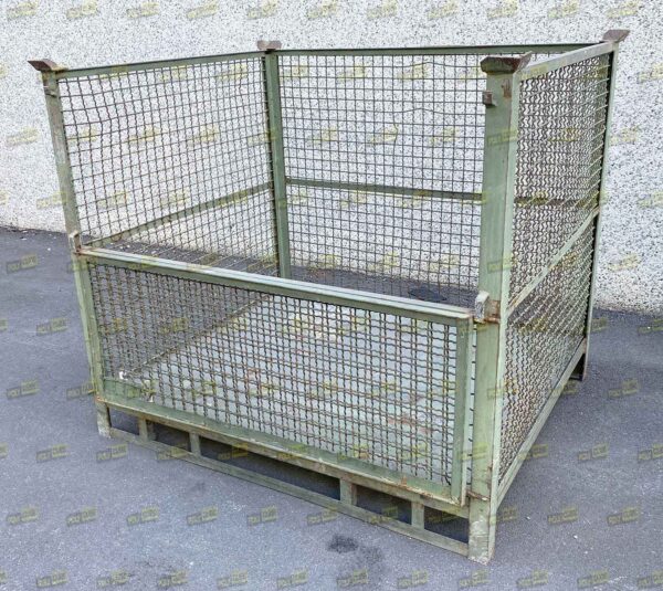 MC054-25 CONTENITORI INDUSTRIALI IN RETE CON SLITTE E SPORTELLO mm1300x1100h1175 - immagine 4