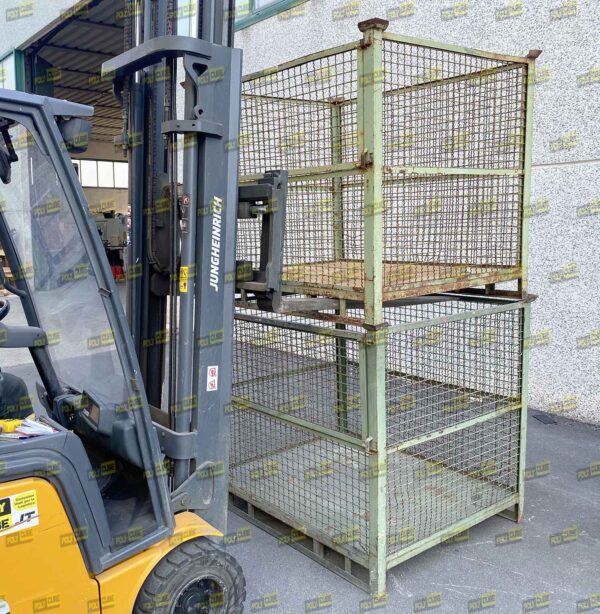 MC054-25 CONTENITORI INDUSTRIALI IN RETE CON SLITTE E SPORTELLO mm1300x1100h1175 - immagine 11