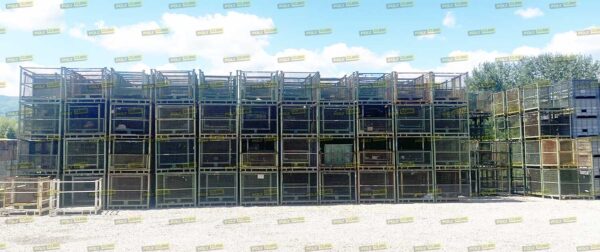 MC054-25 CONTENITORI INDUSTRIALI IN RETE CON SLITTE E SPORTELLO mm1300x1100h1175 - immagine 13