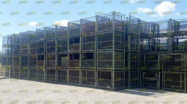 MC054-25 CONTENITORI INDUSTRIALI IN RETE CON SLITTE E SPORTELLO mm1300x1100h1175 - immagine 12