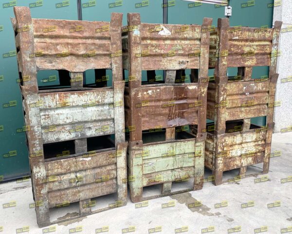 MC015-26 CONTENITORI INDUSTRIALI IN LAMIERA SERIE PESANTE mm800X500 H600 (lotto di 9 pezzi) - immagine 2