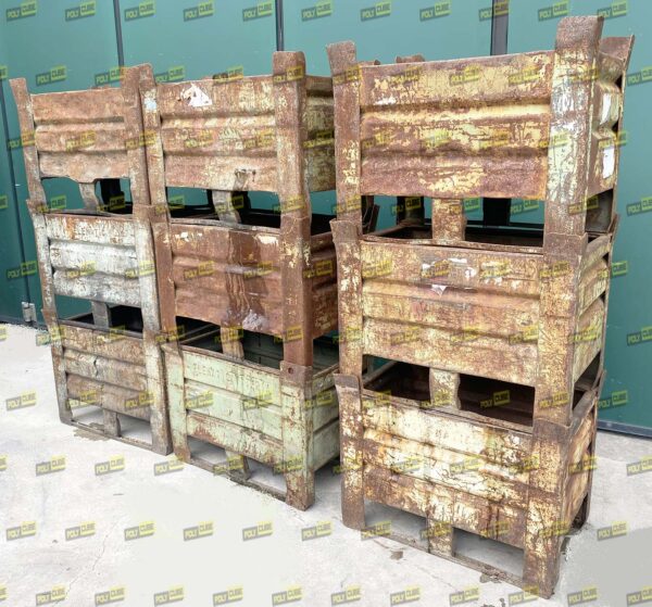MC015-26 CONTENITORI INDUSTRIALI IN LAMIERA SERIE PESANTE mm800X500 H600 (lotto di 9 pezzi) - immagine 5