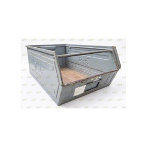 Cassette metalliche a bocca di lupo usate marca Fami per stoccaggio minuteria pesante, dimensioni 515x310 mm